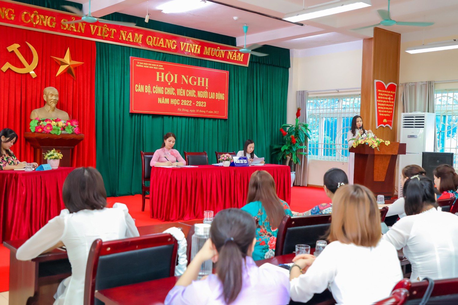 Hội nghị cán bộ, viên chức, lao động trường mầm non Mậu Lương năm 2022